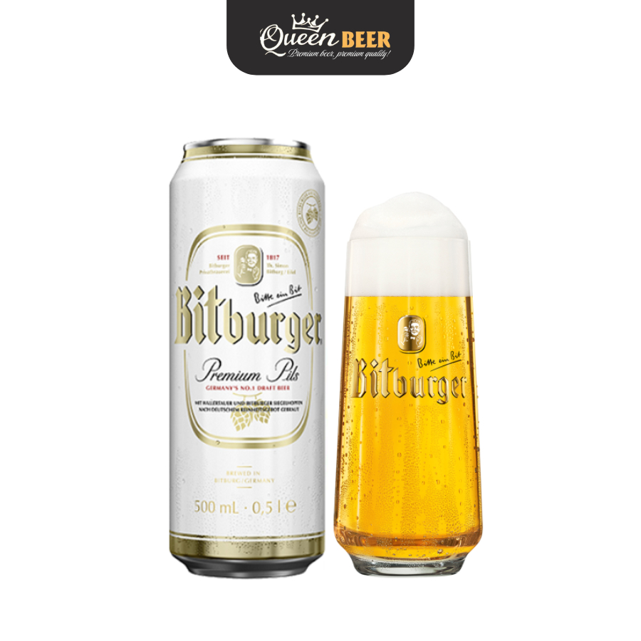 Bia Đức Bitburger Premium Pils 4,8% – Lon 500ml
